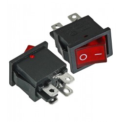 Переключатель клавишный KCD1-201N-4-LED 4pin с подсв.ON-OFF 6A красный Переключатель клавишный KCD1-201N-4-LED 4pin с подсв.ON-OFF 6A красный