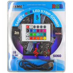 Светодиодная лента LED Rixme B5050 RGB 5м 150Led / USB + пульт дистанционного управления Светодиодная лента LED Rixme B5050 RGB 5м 150Led / USB + пульт дистанционного управления