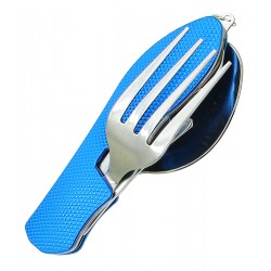 Туристичний мультитул-столовий прилад, 4 в1, різнокольоровий, рифлений