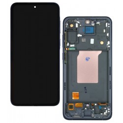 Дисплей для Samsung A556 Galaxy A55 (2024), синий, с рамкой, High Quality, OLED)