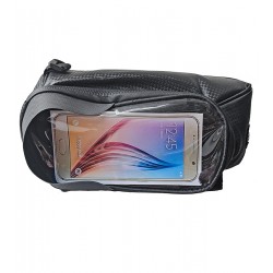 Вело-мото сумка мягкая с держателем для телефона, чёрная