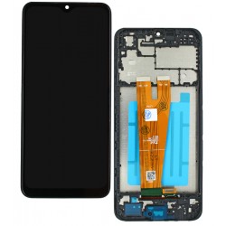 Дисплей для Samsung A045 Galaxy A04, чорний, з рамкою, оригінал (PRC), original glass