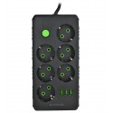 Мережевий подовжувач UA Power F17U 6 розеток + 3USB, 2м (Чорний)
