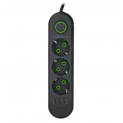 Мережевий подовжувач UA Power F03U 3 розетки + 3USB, 6м (Чорний) Мережевий подовжувач UA Power F03U 3 розетки + 3USB, 6м (Чорний)