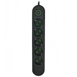 Мережевий подовжувач UA Power F05U 5 розеток + 3USB, 4м (Чорний) Мережевий подовжувач UA Power F05U 5 розеток + 3USB, 4м (Чорний)