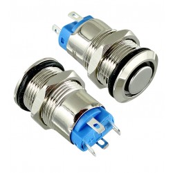 Кнопка антивандальна, червоне підсвічування 12-24V AC/DC з фіксацією