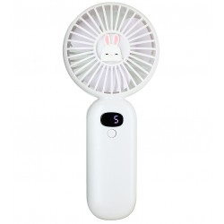 Портативный вентилятор Hand Held M5 с LED-дисплеем, встроенный аккумулятор (Белый)