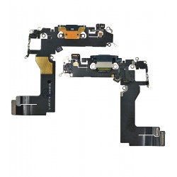 Шлейф для Apple iPhone 13 mini, конектора зарядки, чорний, з компонентами, з мікрофоном, Original (PRC), Lightning для Apple, Midnight