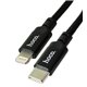 Кабель Type-C - Lightning, Hoco X14 DS, PD20W, в тканевой оплетке, 2 метр, черный