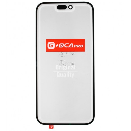Скло дисплея для Apple iPhone 14 Pro Max, з OCA-плівкою, з олеофобним покриттям, загартоване, G+OCA Pro, чорне Скло дисплея для Apple iPhone 14 Pro Max, з OCA-плівкою, з олеофобним покриттям, загартоване, G+OCA Pro, чорне