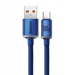 Кабель Type-C - USB, Baseus Crystal Shine Series 100Вт, 1,2 метра, синій CAJY000403 Кабель Type-C - USB, Baseus Crystal Shine Series 100Вт, 1,2 метра, синій CAJY000403