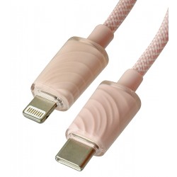 Кабель Lightning - Type-C, Proove Spectral, 100см, 27Вт, круглый, силиконовый, розовый