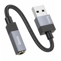 Адаптер перехідник Hoco UPA32D, USB to Jack 3.5, чорний