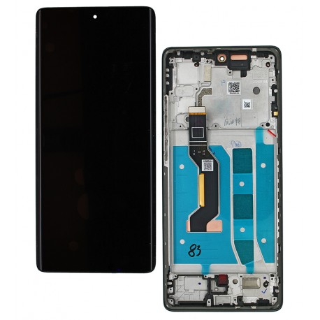 Дисплей для Motorola Moto G85, чорний, з рамкою, оригінал (PRC), XT2427-3