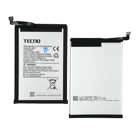 Акумулятор BL-49ST для Tecno Spark 10, Spark 10 Pro, Spark 10C, Spark 20 (KJ5), Spark 20C (BG7), Li-Polymer, 3,85 B, 5000mAh, оригінал (PRC)