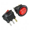 Переключатель клавишный KCD1-101N-8, 1 группа, 3pin, с подсв. ON-OFF круглый, красный