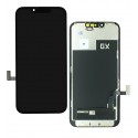 Дисплей для Apple iPhone 13, черный, с рамкой, High Quality, с широким ободком, (OLED), GX OEM Hard