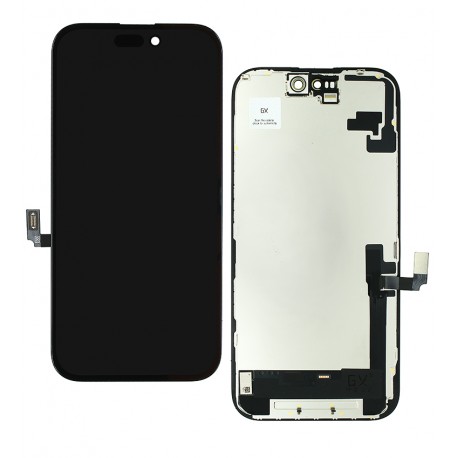 Дисплей для Apple iPhone 16, черный, с рамкой, High Quality, GX-AMOLED