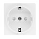 Розетка сетевая E-08-50 h=0.6-2mm 16A 250V белая