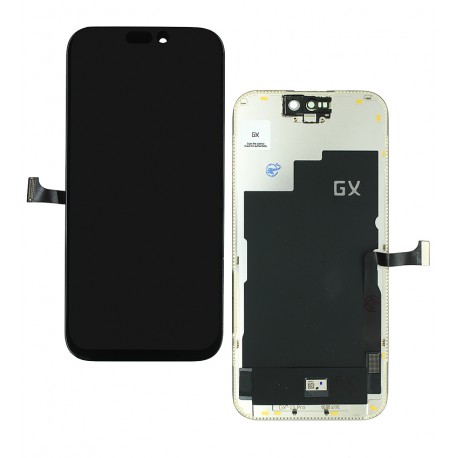 Дисплей для Apple iPhone 15 Pro, (черный, с рамкой, HC, (OLED), GX OEM hard) Дисплей для Apple iPhone 15 Pro, (черный, с рамкой, HC, (OLED), GX OEM hard)