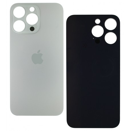 Задняя панель корпуса для Apple iPhone 15 Pro Max, серая, не нужно снимать стекло камеры, High Copy, natural Titanium, big hole