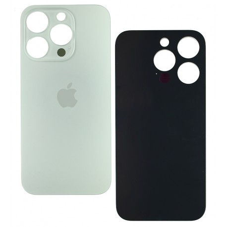 Задня панель корпуса для Apple iPhone 15 Pro, сірий, без зняття рамки камери, High quality, Natural Titanium, big hole Задня панель корпуса для Apple iPhone 15 Pro, сірий, без зняття рамки камери, High quality, Natural Titanium, big hole