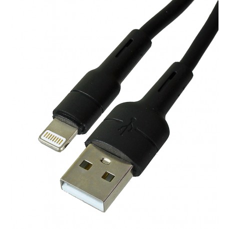 Кабель Lightning - USB, Borofone BX30, 1 м, 3А, силіконовий, чорний