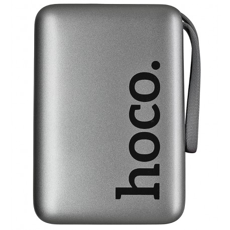 Power bank Hoco Q39, 20000 мАг, 22.5W, PD 20W, кабель 2в1 Type-C, Lightning, сірий
