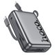 Power bank Hoco Q39, 20000 мАг, 22.5W, PD 20W, кабель 2в1 Type-C, Lightning, сірий
