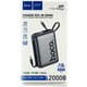 Power bank Hoco Q39, 20000 мАг, 22.5W, PD 20W, кабель 2в1 Type-C, Lightning, сірий