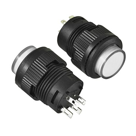 Кнопка R16-503AD-W с фиксацией ON-OFF, 3A 250VAC.