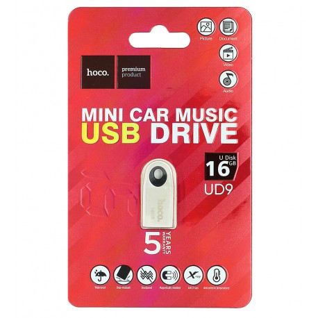 Флешка 16 Gb Hoco UD9, USB2.0, срібна, USB2.0 Флешка 16 Gb Hoco UD9, USB2.0, срібна, USB2.0