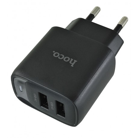 Зарядное устройство HOCO C141A 2USB 2.1A, черный