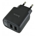 Зарядное устройство HOCO C141A 2USB 2.1A, черный