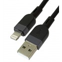 Кабель Lightning - USB, Hoco X109, силіконовий, 2,4А, 2 м, чорний