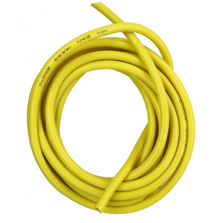 Кабель в силиконовой изоляции 14AWG, 2 мм², 1 м, желтый, UL3135 Кабель в силиконовой изоляции 14AWG, 2 мм², 1 м, желтый, UL3135