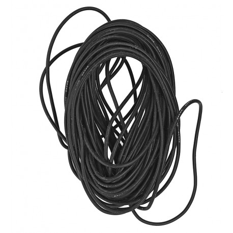 Кабель в силиконовой изоляции 24AWG, 0,25 мм², 1 м, черный, UL3135 Кабель в силиконовой изоляции 24AWG, 0,25 мм², 1 м, черный, UL3135