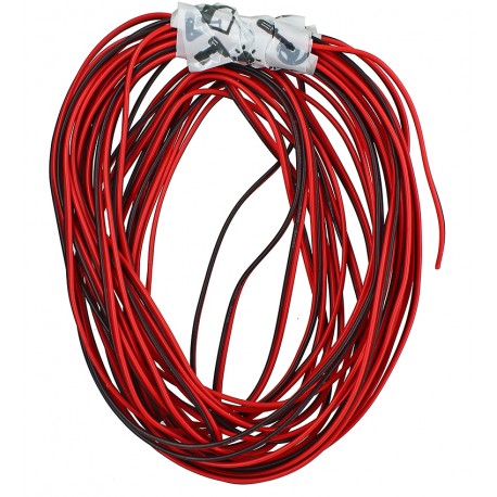 Кабель в силіконовій ізоляції 2x22AWG , 0,34 мм², 1 м, чорний, червоний, UL3135 Кабель в силіконовій ізоляції 2x22AWG , 0,34 мм², 1 м, чорний, червоний, UL3135