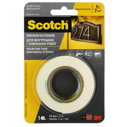 3M™ 8610W Двухсторонний белый скотч на вспененной основе VHB 12мм х 2м толщина 1,1 мм