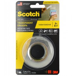 3M™ 0914F Монтажная двухсторонняя лента, VHB прозрачная 9мм х 2м, толщина 1мм