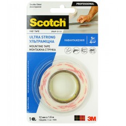 3M™ Монтажна двостороння стрічка VHB™ для складних поверхонь, товщина 1,1 мм, 12 мм х 1,5 м, біла