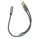 Кабель Аудіо 0.25м 2x3.5/3.5mm джек штекер-гніздо, Essager