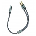 Кабель Аудіо 0.25м 2x3.5/3.5mm джек штекер-гніздо, Essager