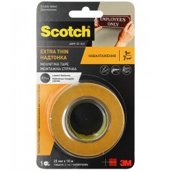 3M™ Двосторонній скотч для простих з'єднань 25 мм х 10 м, товщина 0.1 мм напівпрозорий