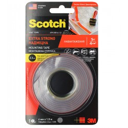 3M™ Двосторонній скотч монтажний, будівельний, VHB 6мм х 1,5м, товщина 2.3 мм