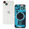Задняя панель корпуса для iPhone 14 Plus, белая, со стеклом камеры, Starlight, small hole