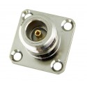 Разъем N-KFB3 female на корпус фланец 25*25мм RG402