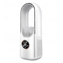 Вентилятор настольный (без лопастей) с функцией охлаждения и увлажнения воздуха, работа от USB (Белый)