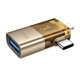 Переходник Hoco UA36E Lightning, Type-C на USB, золотой