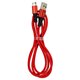 Кабель Micro-USB - USB, Borofone BX20, 1 м, 2,4А, в тканевой оплетке, красный